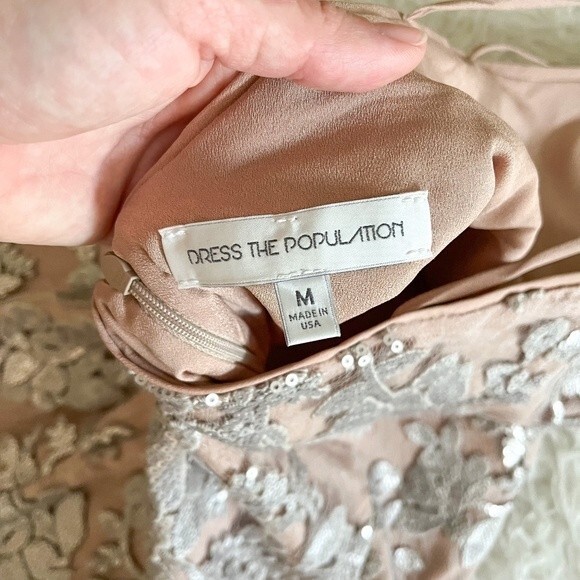 Dress the Population Abbie Sequins Lace Dress | Size M - Picture 6 of 11